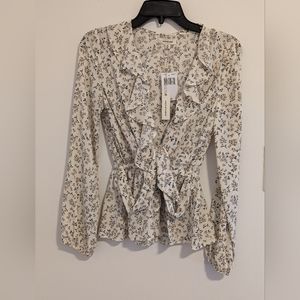 Floral Wrap Top - Size XS